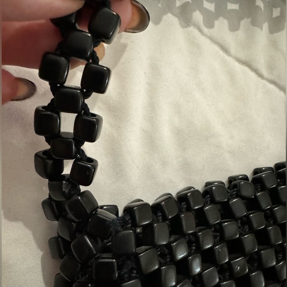 THE SAK Collection Small Beaded Fun Purse Bag Travel Summer EUC Unique Mini Blk - Picture 11 of 12